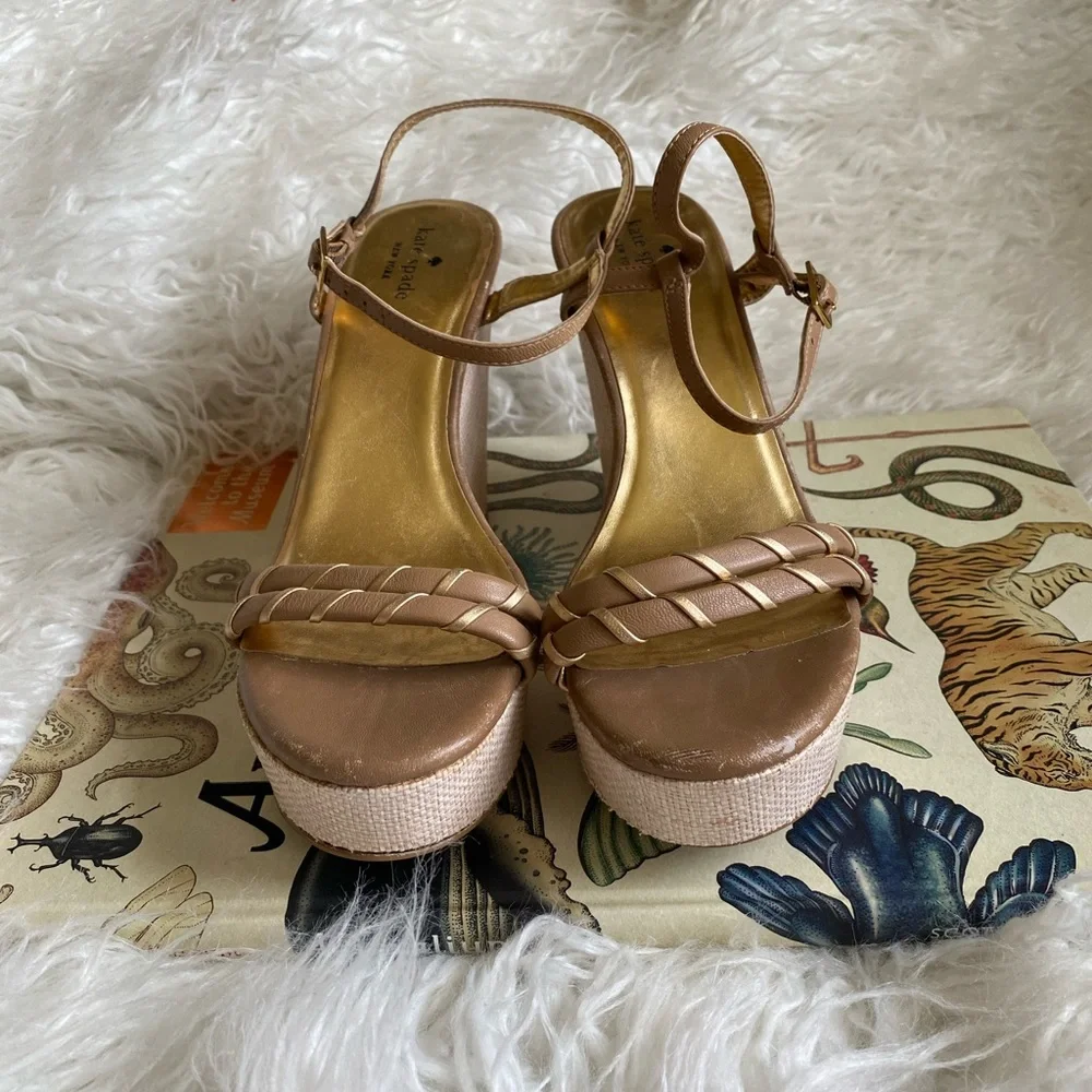 Kate spade platform sandals‎ woven wedge heels